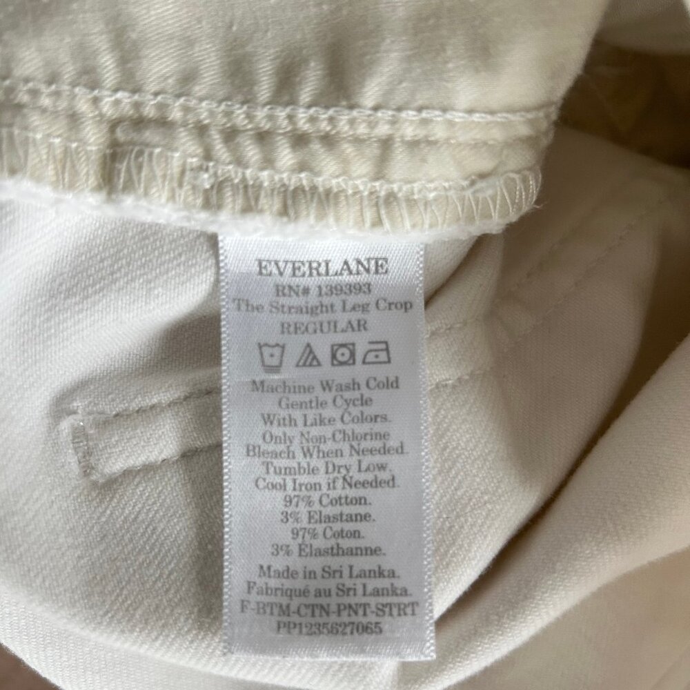 Everlane Straight Leg Cropped Pants Women 6 Bone White - Picture 12 of 12